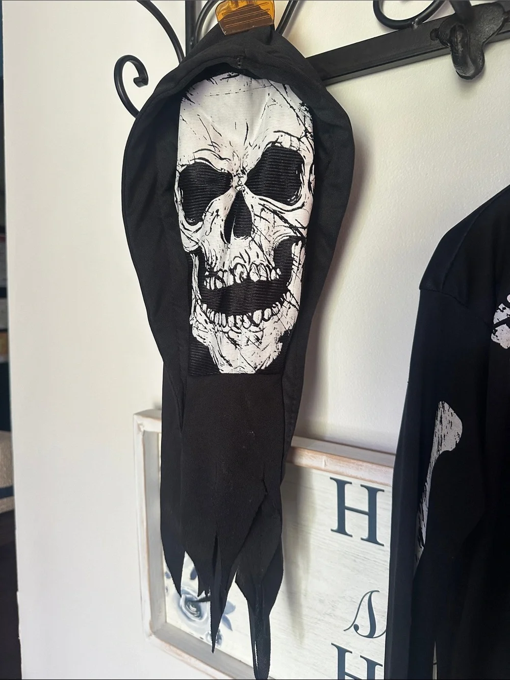 Black Kids Skeleton Costume Jumpsuit and Mask